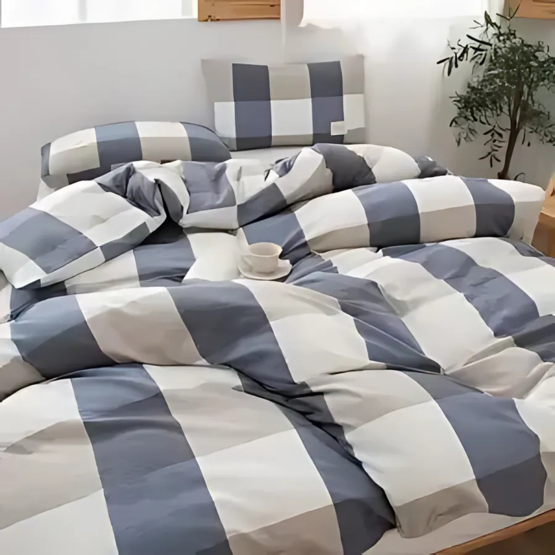 Block Pattern Duvet Cover - Vivreux Interior