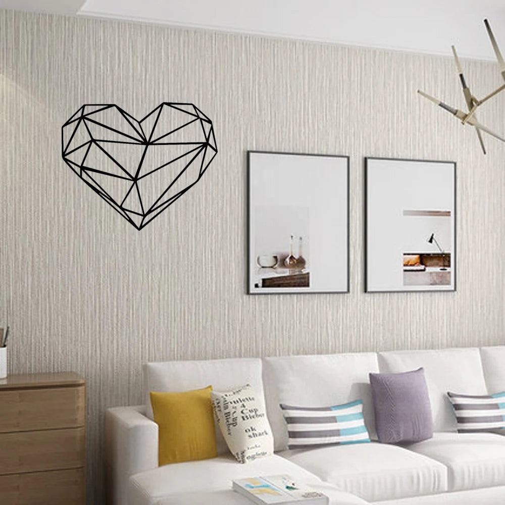 Geometric Heart Wall Sticker - Vivreux Interior