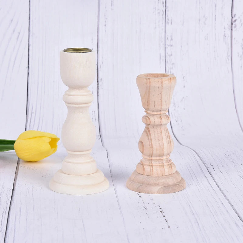 Retro Wooden Candle Holders - Vivreux Interior