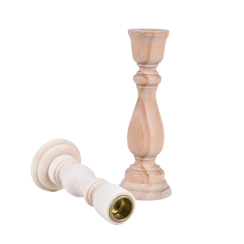 Retro Wooden Candle Holders - Vivreux Interior