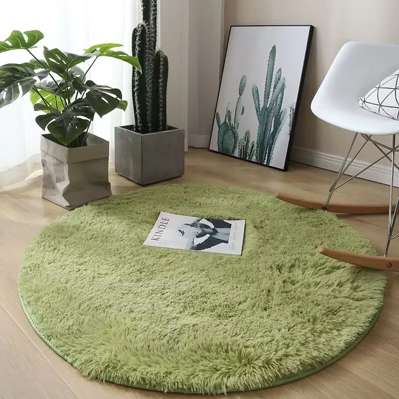 Plush Round Carpet - Vivreux Interior