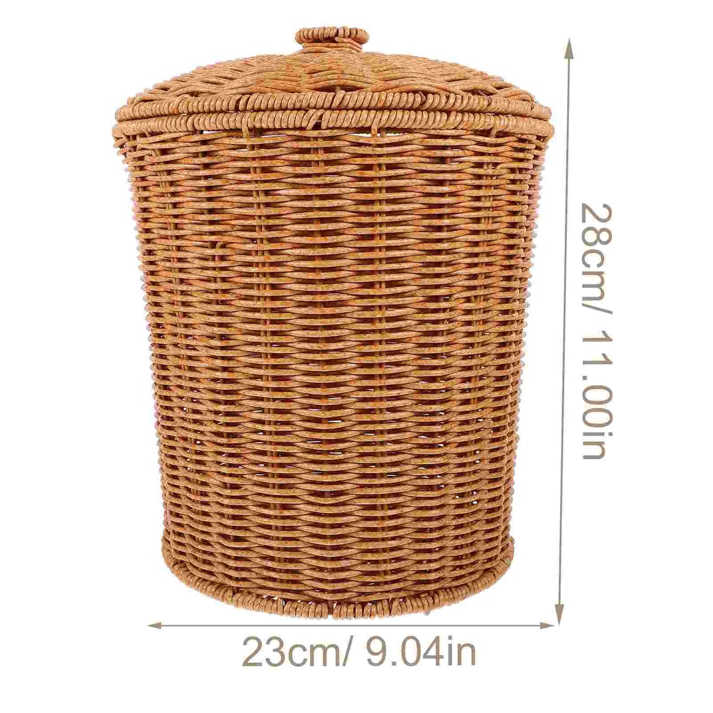 Woven Laundry Basket with Lid - Vivreux Interior