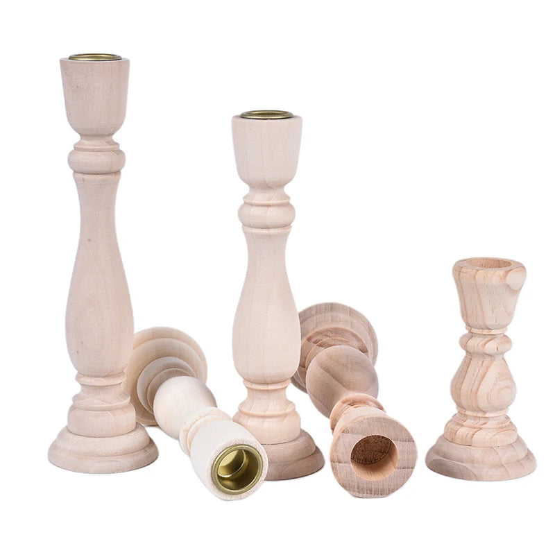 Retro Wooden Candle Holders - Vivreux Interior
