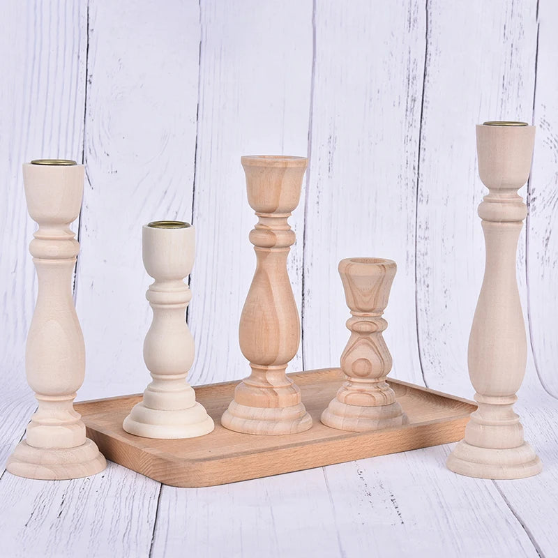 Retro Wooden Candle Holders - Vivreux Interior