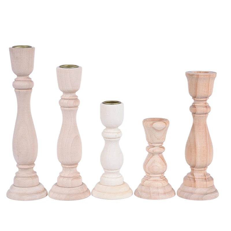 Retro Wooden Candle Holders - Vivreux Interior