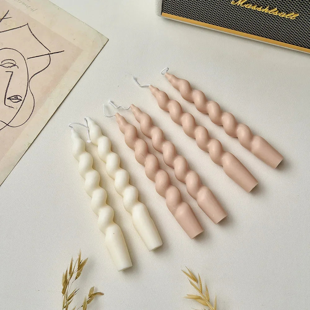 Long Spiral Pillar Candles - Vivreux Interior