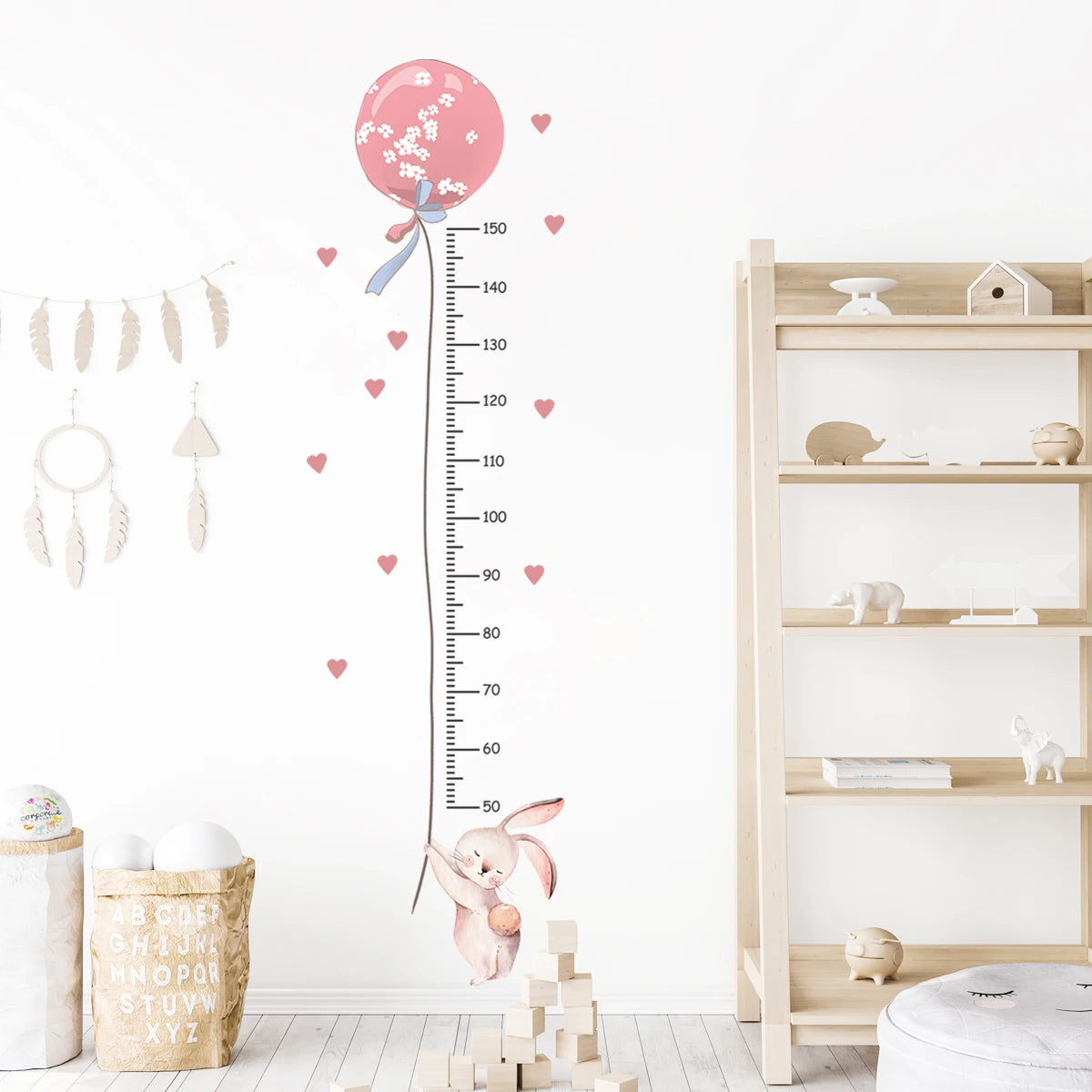 Bunny Balloon Height Chart Wall Sticker - Vivreux Interior
