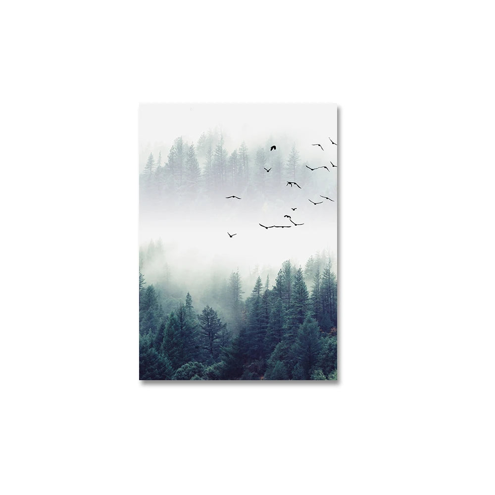Misty Forest Serenity Wall Art - Vivreux Interior
