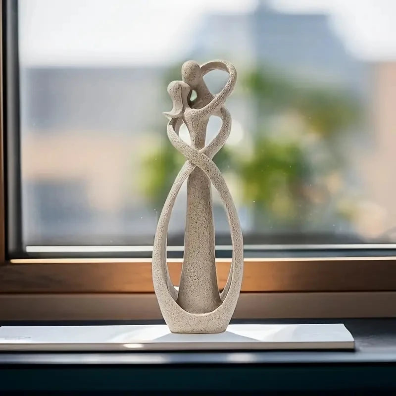 Abstract Couple Hug Sculpture - Vivreux Interior