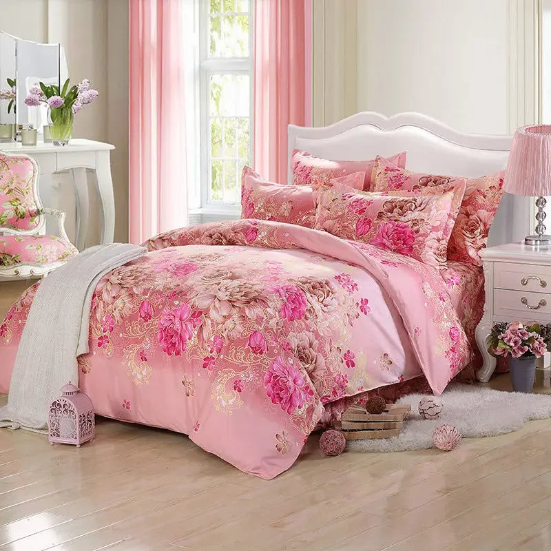 Romantic Floral Pattern Duvet Cover - Vivreux Interior