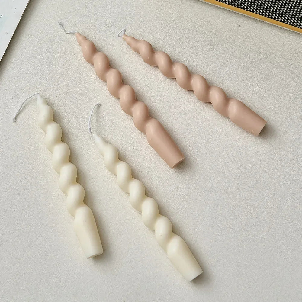 Long Spiral Pillar Candles - Vivreux Interior