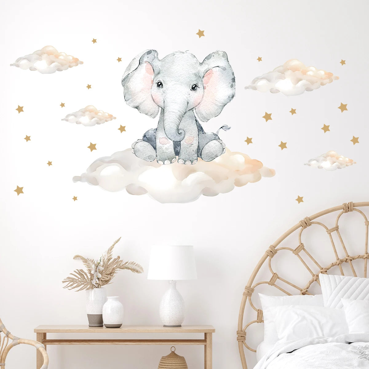 Dreamy Cloud Elephant Wall Sticker - Vivreux Interior