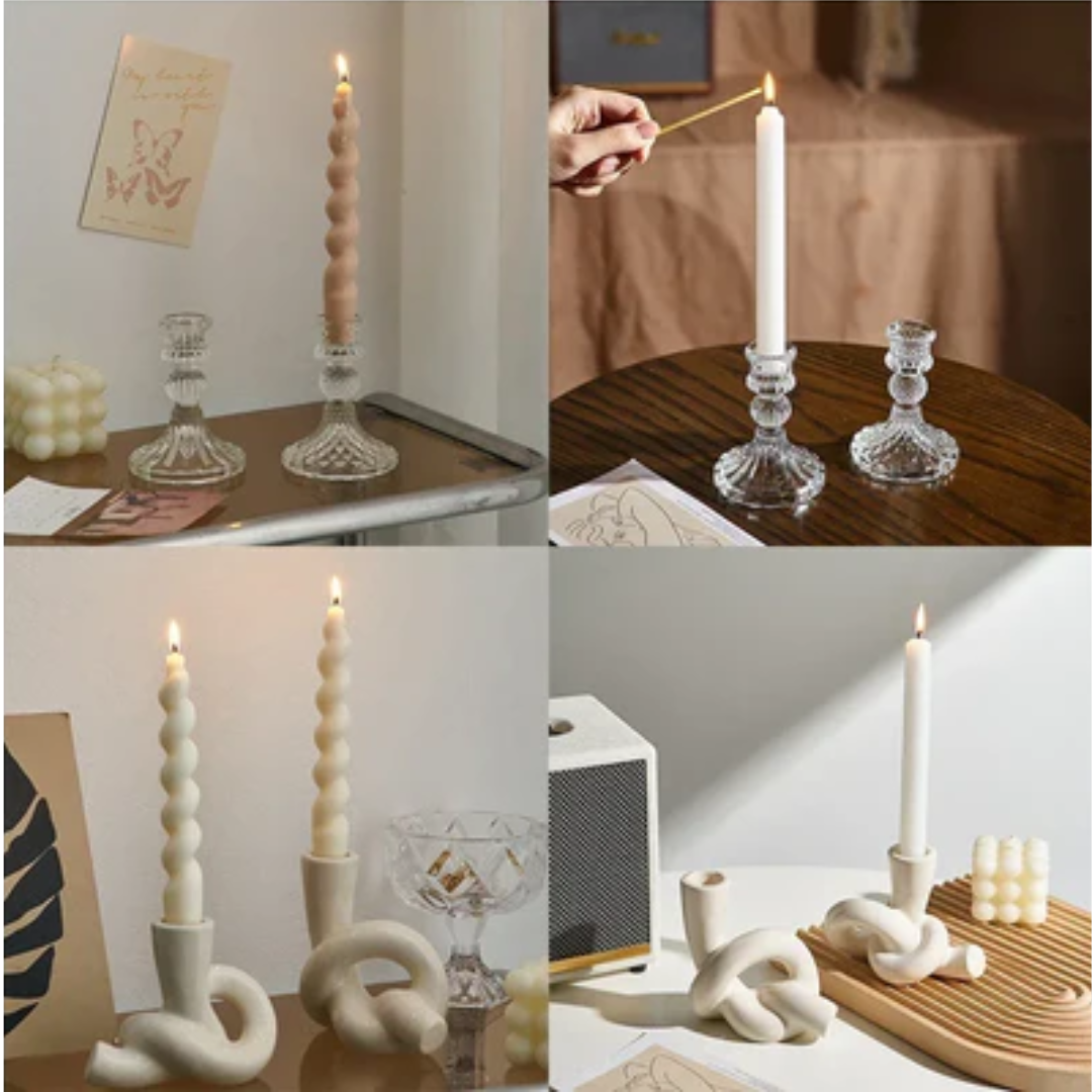 Long Spiral Pillar Candles - Vivreux Interior