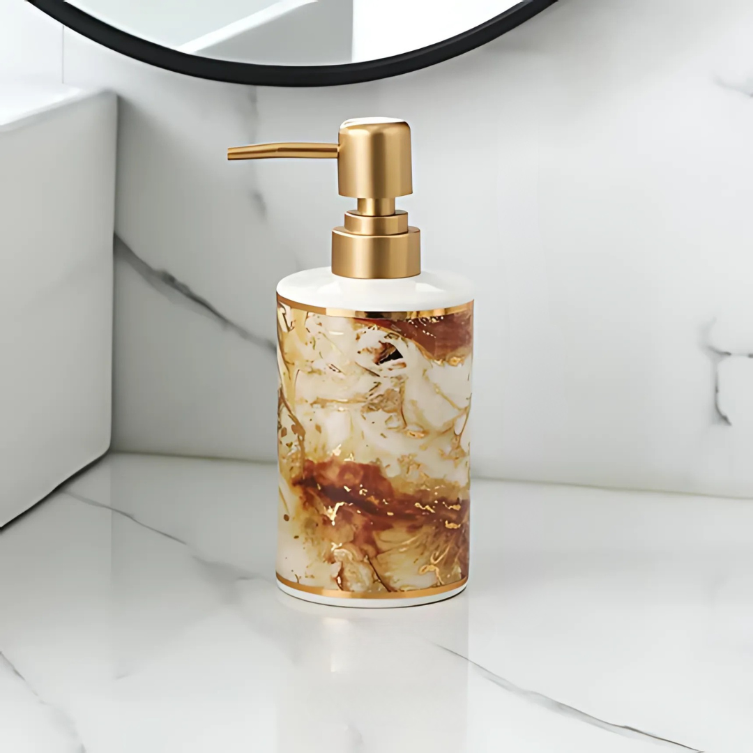 Gold-Plated Marble Soap Dispenser