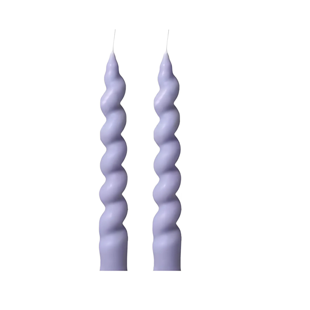 Colorful Spiral Pillar Candles - Vivreux Interior