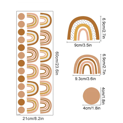 Boho Rainbow and Polka Dot Wall Stickers - Vivreux Interior