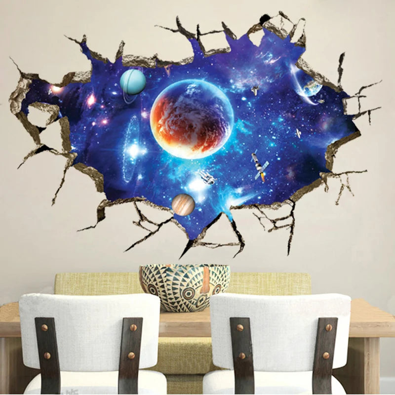 3D Cosmic Space Planet Wall Sticker - Vivreux Interior