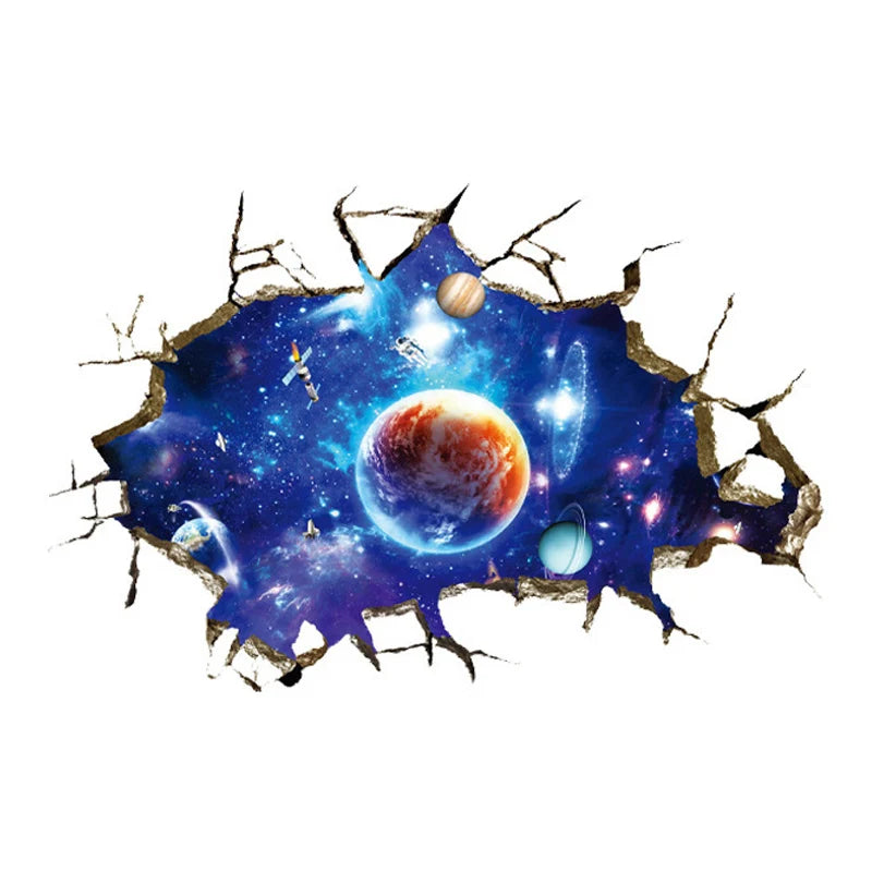 3D Cosmic Space Planet Wall Sticker - Vivreux Interior