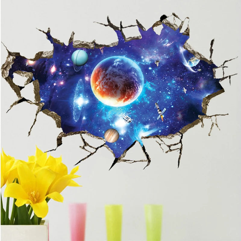 3D Cosmic Space Planet Wall Sticker - Vivreux Interior