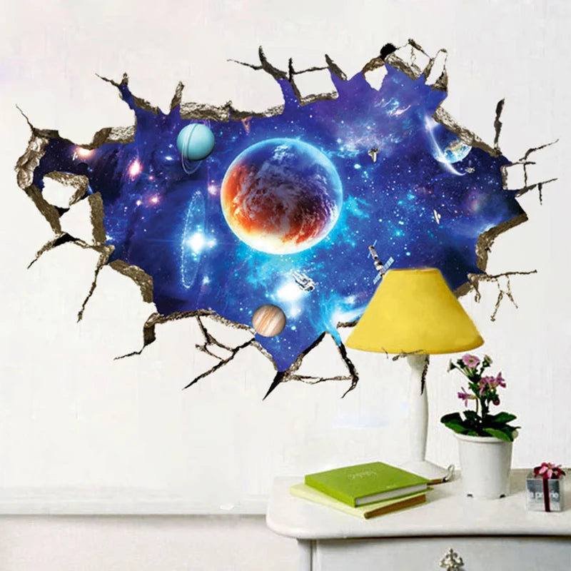 3D Cosmic Space Planet Wall Sticker - Vivreux Interior