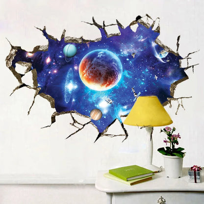 3D Cosmic Space Planet Wall Sticker - Vivreux Interior