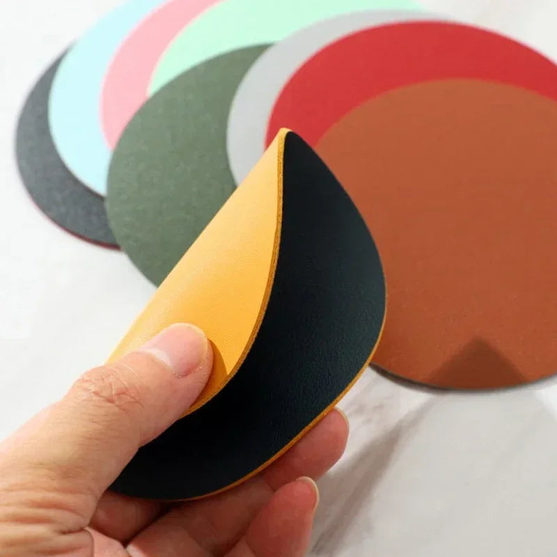 Leather Drink Coasters - Vivreux Interior
