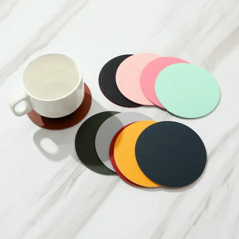 Leather Drink Coasters - Vivreux Interior