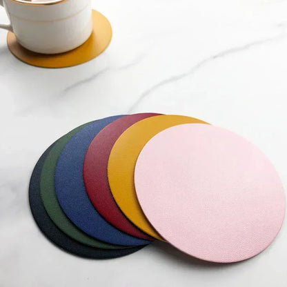 Leather Drink Coasters - Vivreux Interior