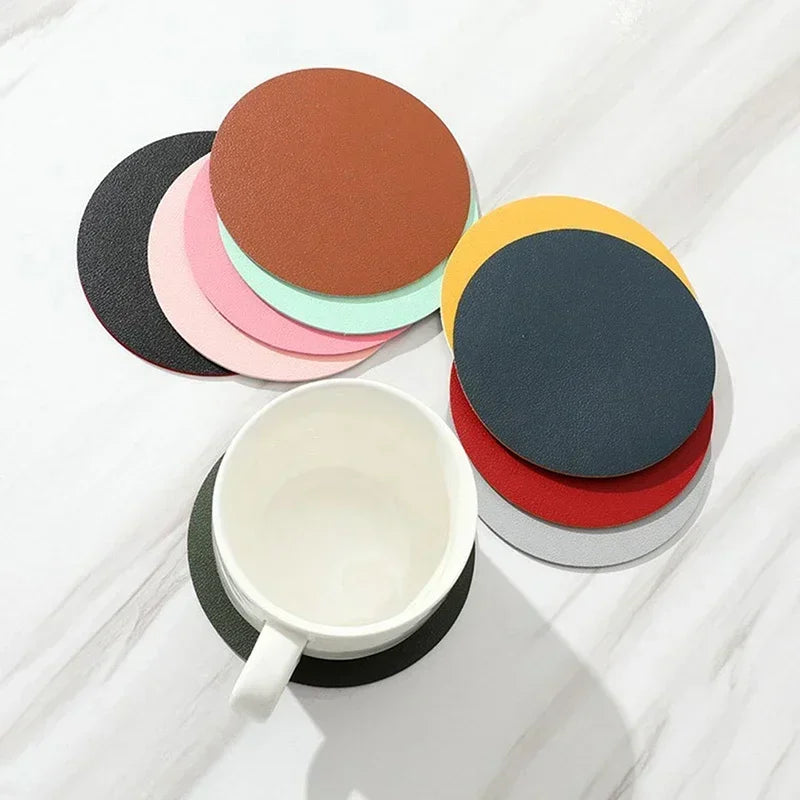 Leather Drink Coasters - Vivreux Interior