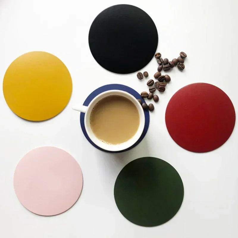 Leather Drink Coasters - Vivreux Interior